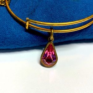 3/$20 Alex and Ani bright pink October birthstone gold tone bracelet